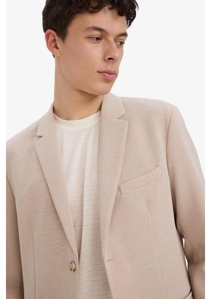 Yeni Sezon Slim Fit Dar Kesim Yarım Astar Blazer Ceket