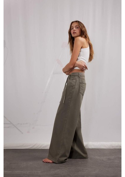Yeni Sezon Coool Gabardin Palazzo Pantolon Wide Leg Yüksek Bel Geniş Bol Paça modelleri