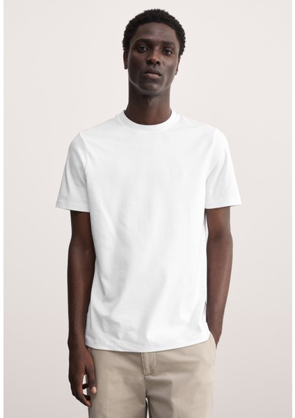 Saf Pamuklu Kısa Kollu Yuvarlak Yaka T-Shirt