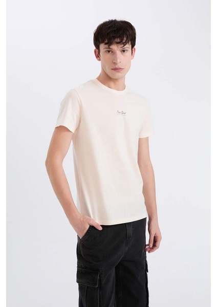 Yeni Sezon %100 Pamuk Slim Fit Dar Kesim Bisiklet Yaka Baskılı Kısa Kollu Tişört modelleri