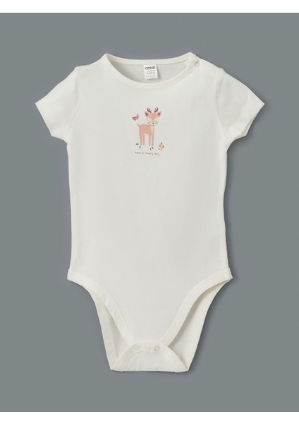 Yeni Sezon Bisiklet Yaka Baskili Kiz Bebek Citcitli Body - S5L489Z1