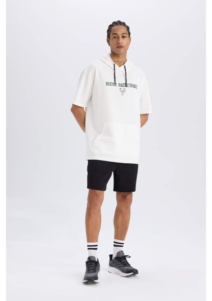 Yeni Sezon Defactofit Nba Milwaukee Bucks Oversize Geniş Kalıp Kapüşonlu Sırt Baskılı Kısa Kollu Tişört fiyatları