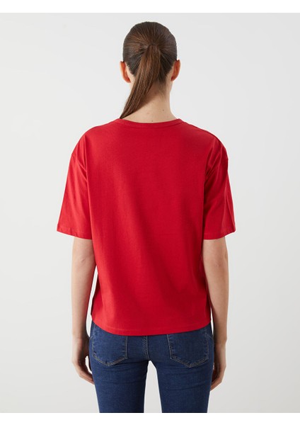 Yeni Sezon Bisiklet Yaka Oversize Kadin Tisort - S5KR16Z8 fırsatları