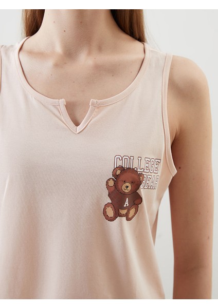 Yeni Sezon Ayi Teddy Baskili Kadin Sortlu Pijama Takimi - S57753Z8