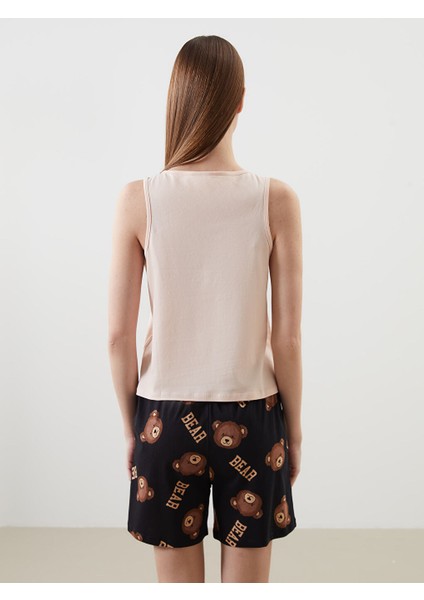 Yeni Sezon Ayi Teddy Baskili Kadin Sortlu Pijama Takimi - S57753Z8