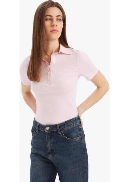 Yeni Sezon Slim Fit Dar Kesim Fitilli Kaşkorse Kısa Kollu Polo Tişört indirimleri