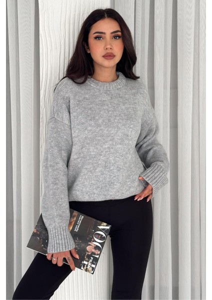 Kadın Triko Bisiklet Yaka Oversize Triko Kazak 110 fiyatları