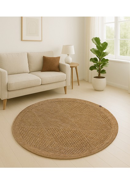 Jüt Tabanlı Hasır Dokuma Örme Bohem Halı Kilim