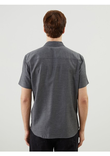 Yeni Sezon Regular Fit Kisa Kollu Desenli Erkek Gomlek - S5ID18Z8