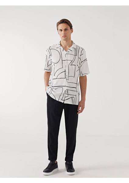 Yeni Sezon Regular Fit Kisa Kollu Desenli Erkek Gomlek - S57288Z8