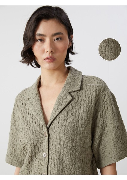 Yeni Sezon Loose Fit Dokulu Kadin Gomlek - S5CU19Z8