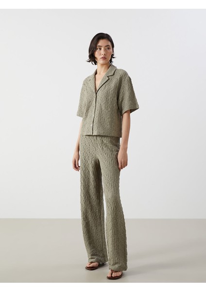 Yeni Sezon Loose Fit Dokulu Kadin Gomlek - S5CU19Z8 fiyatları