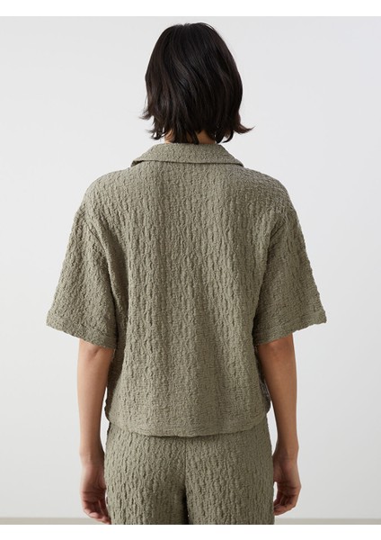 Yeni Sezon Loose Fit Dokulu Kadin Gomlek - S5CU19Z8 fırsatları