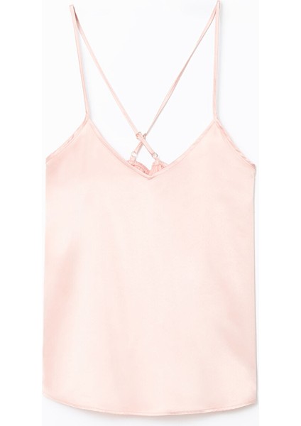 Yeni Sezon V Yaka Saten Kadin Sortlu Pijama Takimi - S5CP82Z8