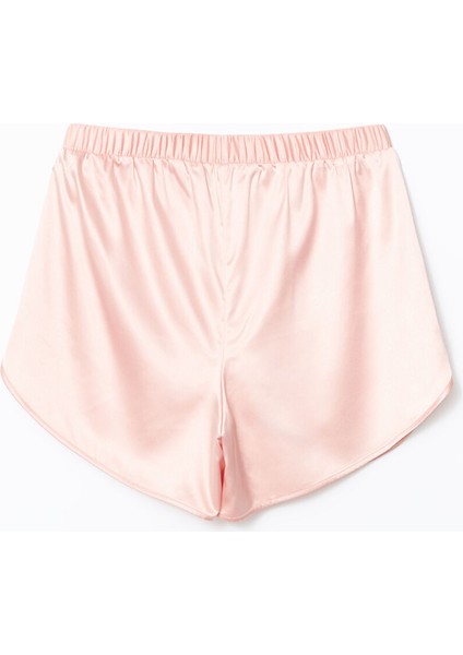 Yeni Sezon V Yaka Saten Kadin Sortlu Pijama Takimi - S5CP82Z8