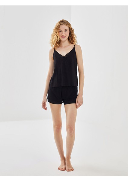 Yeni Sezon V Yaka Kadin Sortlu Pijama Takimi - S52503Z8
