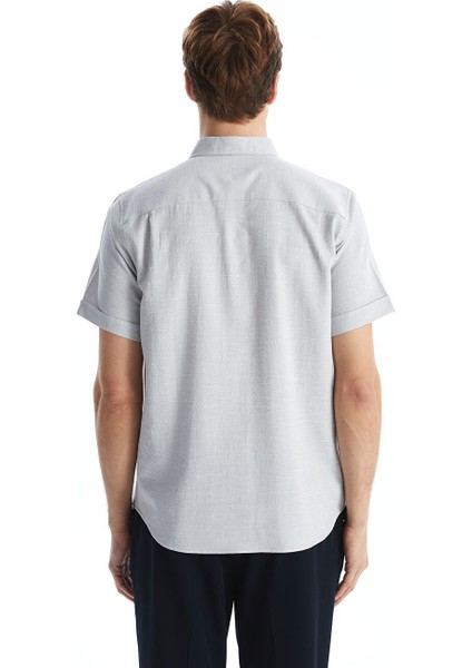 Yeni Sezon Regular Fit Kisa Kollu Armurlu Erkek Gomlek - S53829Z8