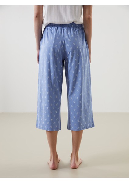Yeni Sezon Beli Lastikli Desenli Kadin Kapri Pijama Alti - S5CQ67Z8 fırsatları