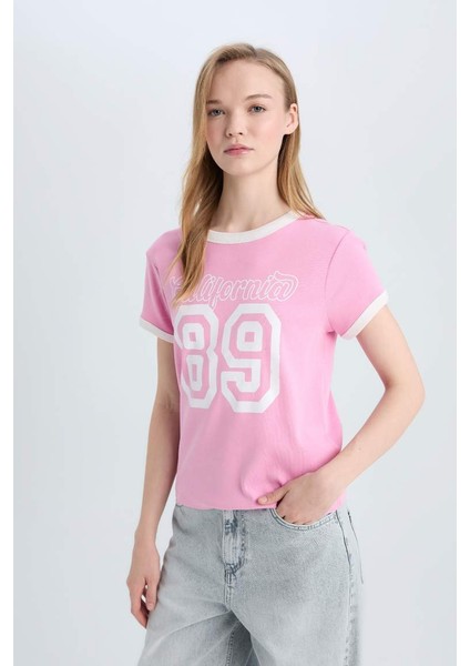Yeni Sezon Coool Regular Fit Bisiklet Yaka Baskılı Ribana Kısa Kollu Tişört modelleri