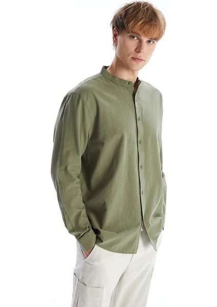 Yeni Sezon Regular Fit Uzun Kollu Poplin Erkek Gomlek - S5GI68Z8