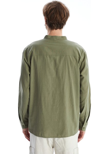 Yeni Sezon Regular Fit Uzun Kollu Poplin Erkek Gomlek - S5GI68Z8