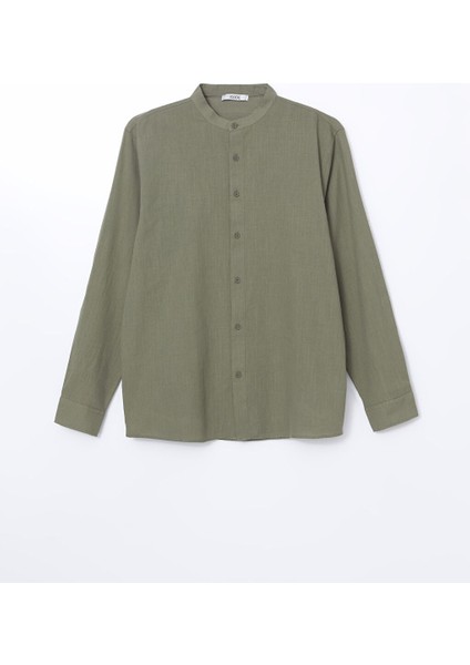 Yeni Sezon Regular Fit Uzun Kollu Poplin Erkek Gomlek - S5GI68Z8