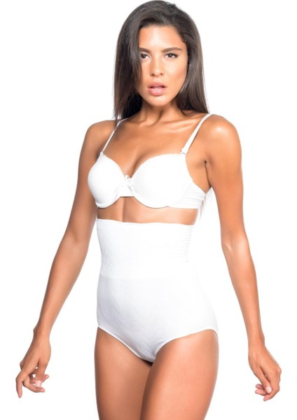 Modlive Beyaz Mı Emay 2079 Yüksek Bel Desenli Double Slip Korse