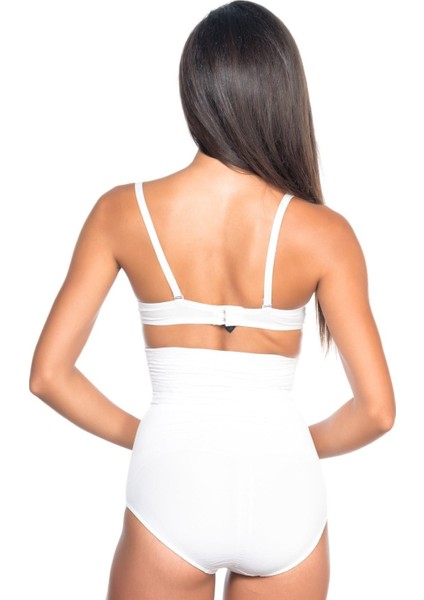 Modlive Beyaz Mı Emay 2079 Yüksek Bel Desenli Double Slip Korse