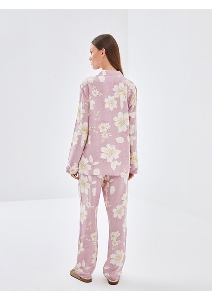 Yeni Sezon Gomlek Yaka Cicekli Kadin Pijama Takim - S53529Z8 fırsatları