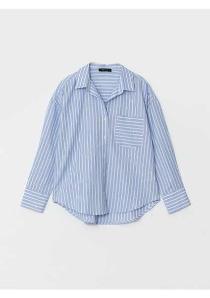 Yeni Sezon Cizgili Oversize Oxford Kadin Gomlek - S5HV54Z8 indirimleri