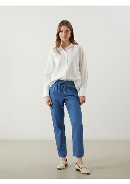 Yeni Sezon Beli Lastikli Carrot Fit Kadin Jean Pantolon - S5I080Z8