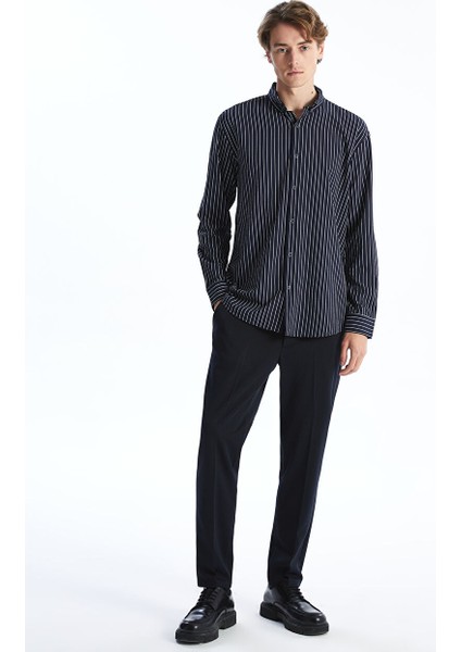 Yeni Sezon Regular Fit Uzun Kollu Cizgili Erkek Gomlek - S5BE14Z8