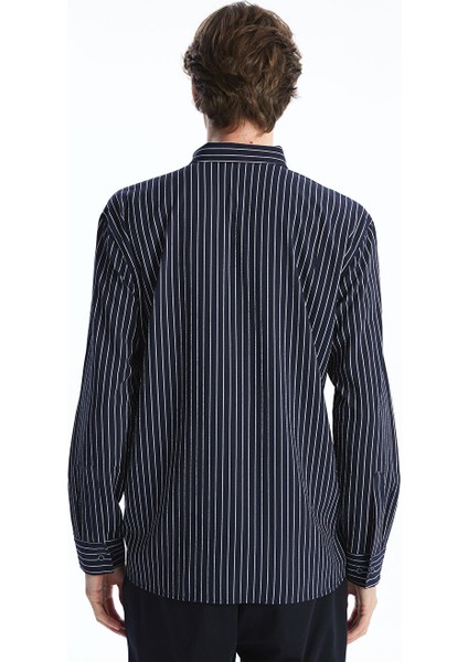 Yeni Sezon Regular Fit Uzun Kollu Cizgili Erkek Gomlek - S5BE14Z8