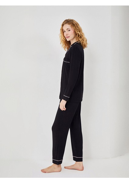 Yeni Sezon Gomlek Yaka Kadin Pijama Takimi - S59827Z8