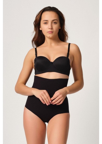 Modlive Siyah Mı Emay 2708 Lazer Yüksek Bel Kesim Slip Korse