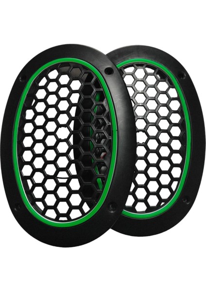 Oval Yeşil Neon Ledli Hoparlör Kapağı