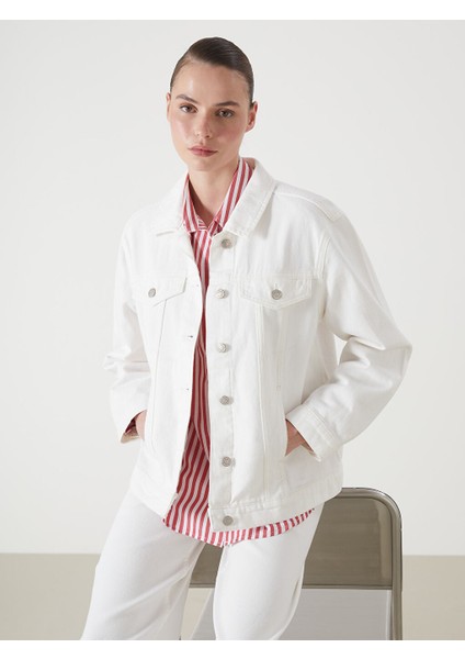 Yeni Sezon Gomlek Yaka Kadin Jean Ceket - S54581Z8