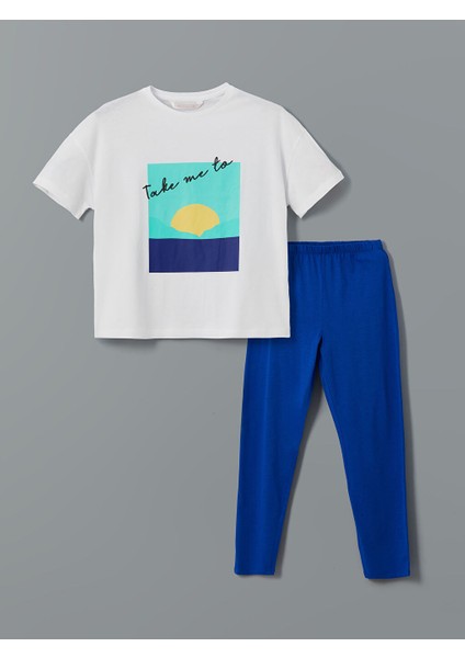 Yeni Sezon Bisiklet Yaka Baskili Kadin Pijama Takimi - S5CU57Z8 indirimleri