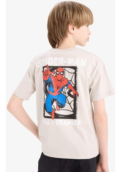 Yeni Sezon Erkek Çocuk Marvel Spiderman Bisiklet Yaka Kısa Kollu Tişört