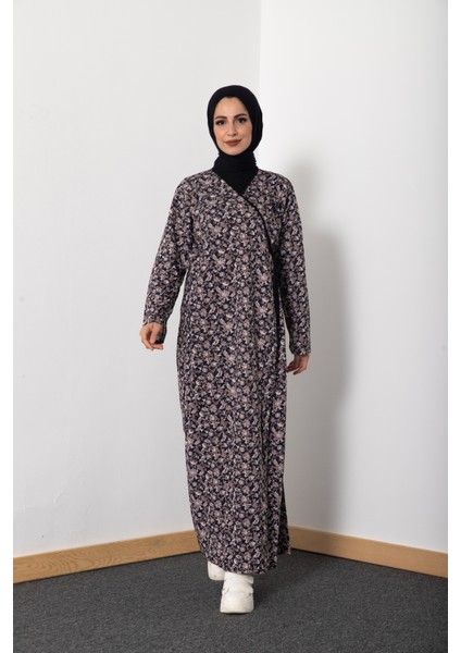 Yandan Bağlamalı Pamuklu Tesettür Kadın Namaz Elbisesi