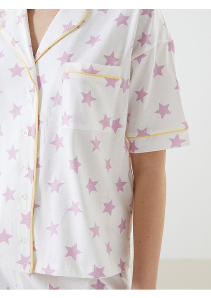 Yeni Sezon Gomlek Yaka Baskili Kadin Pijama Takimi - S5DA81Z8 modelleri