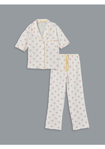 Yeni Sezon Gomlek Yaka Baskili Kadin Pijama Takimi - S5DA81Z8 indirimleri