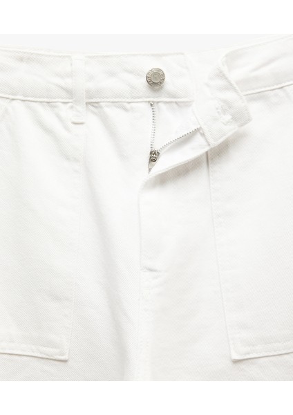 Yeni Sezon Kesik Paça Pamuklu Regular Fit Denim Pantolon - Wide Leg Jeans