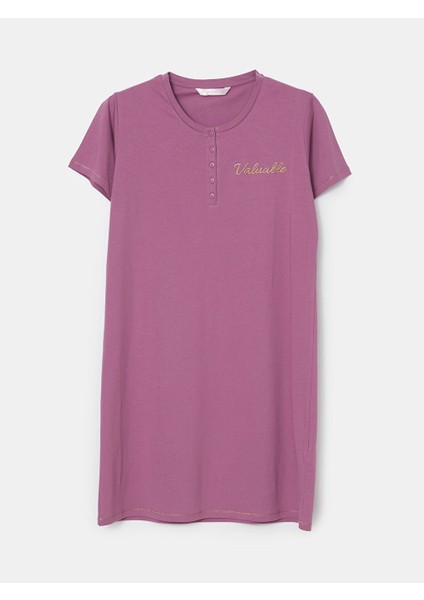 Yeni Sezon Bisiklet Yaka Nakisli Kadin Gecelik - S53343Z8 indirimleri