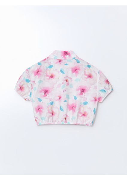 Yeni Sezon Cicekli Kiz Cocuk Crop Gomlek - S58889Z4