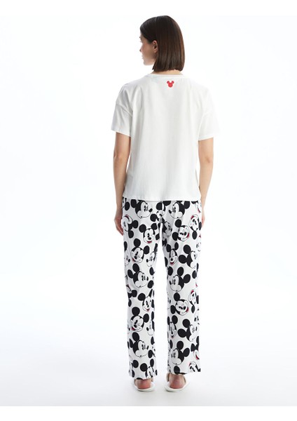 Yeni Sezon Bisiklet Yaka Mickey Mouse Baskili Kadin Pijama Takimi - S5CE65Z8 fırsatları