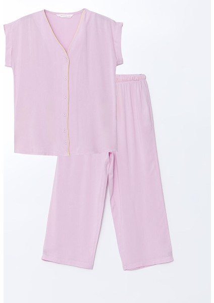 Yeni Sezon V Yaka Kadin Kaprili Pijama Takimi - S5DA96Z8 indirimleri
