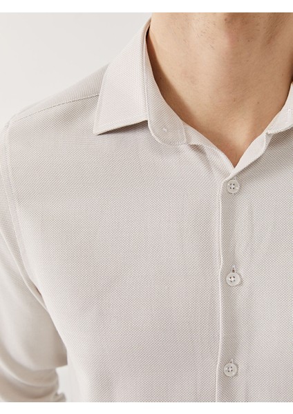 Yeni Sezon Slim Fit Uzun Kollu Armurlu Erkek Gomlek - S50980Z8 modelleri