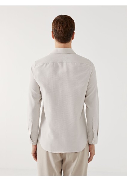 Yeni Sezon Slim Fit Uzun Kollu Armurlu Erkek Gomlek - S50980Z8 fırsatları