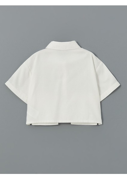 Yeni Sezon Basic Kisa Kollu Kiz Cocuk Crop Gomlek - S55974Z4